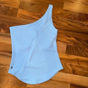 Buffbunny One Shoulder Top Athleisure Athletic‎ Workout Tank Light Blue Small